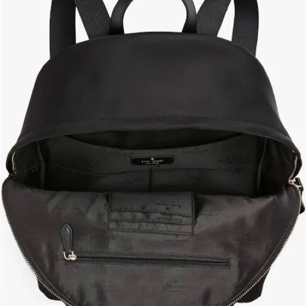 NWOT kate spade Black Nylon Mini Backpack with Gold Logo - Picture 5 of 11